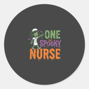 Ein gruseliger Halloween-Nurse-Design (2)_1 Runder Aufkleber