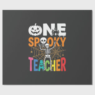 Ein gruseliger Lehrer Halloween-Design_1 Geschenkpapier