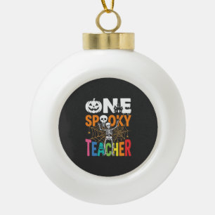 Ein gruseliger Lehrer Halloween-Design_1 Keramik Kugel-Ornament