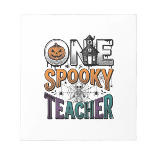 Ein gruseliger Lehrer Halloween Vektor Design_1 Notizblock