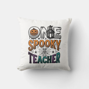 Ein gruseliger Lehrer Halloween-Vektordesign_1 Kissen
