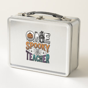 Ein gruseliger Lehrer Halloween-Vektordesign_1 Metall Brotdose