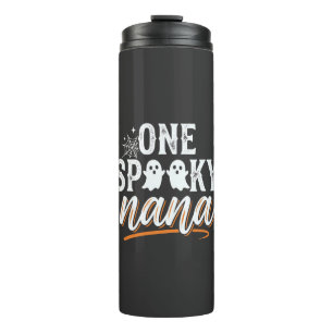 Ein gruseliger Nana Halloween-Geist-Design Thermosbecher