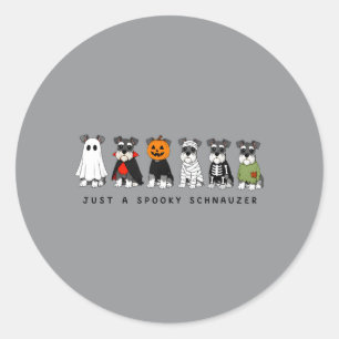 Ein gruseliger Schnauzer Lustiger Geist Halloween Runder Aufkleber