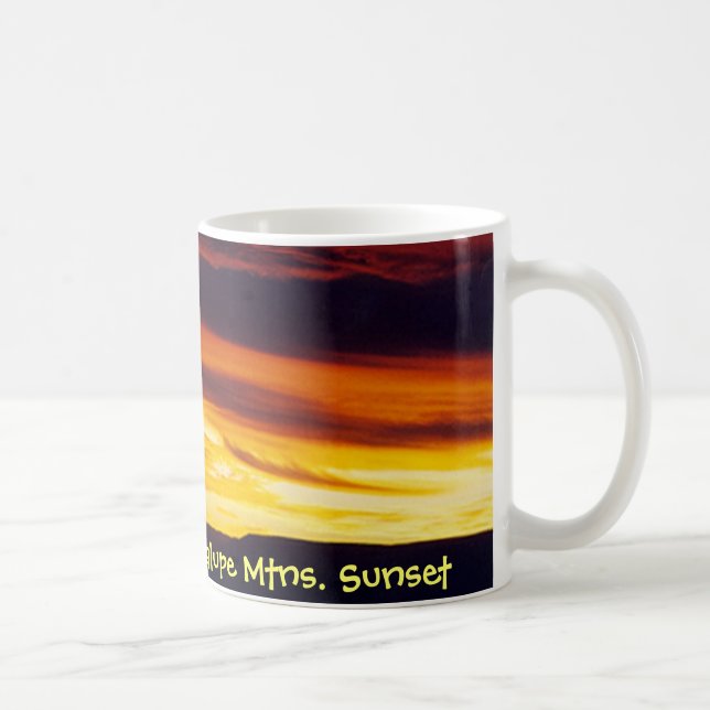 Ein Guadalupe-Gebirgssonnenuntergang Kaffeetasse (Rechts)