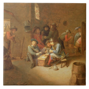 Ein guardroom-Innenraum mit Soldat-Spielkarten ( Fliese