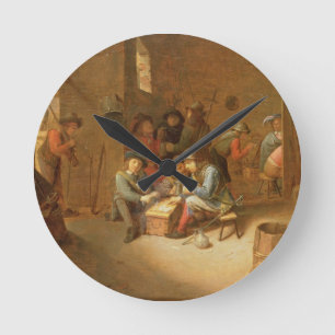 Ein guardroom-Innenraum mit Soldat-Spielkarten ( Runde Wanduhr