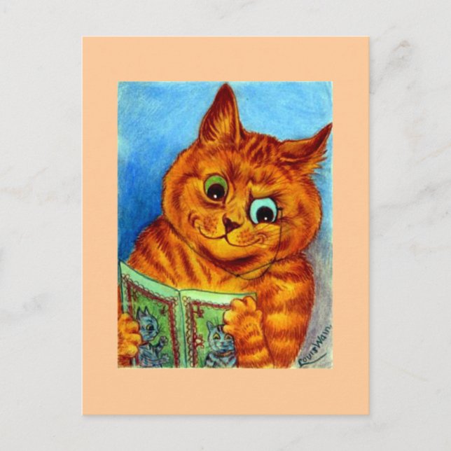 Ein gutes Lied, illustriert von Louis Wain Postkarte (Vorderseite)