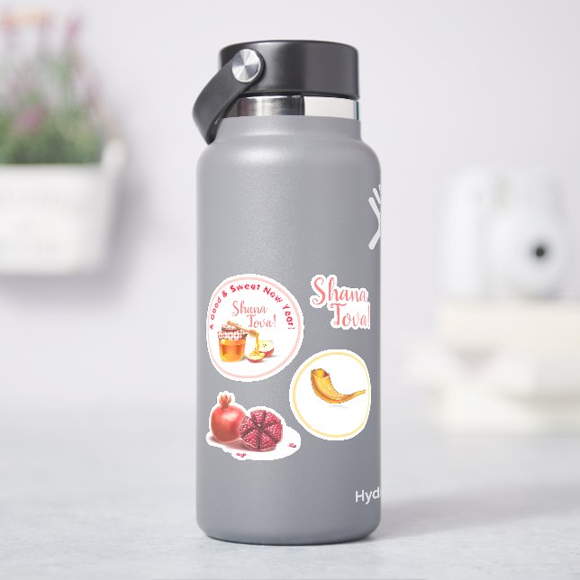 Ein gutes und süßes neues Jahr! Honey & Apple Shan Aufkleber (HydroFlask)