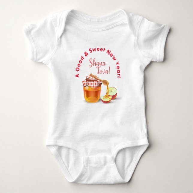 Ein gutes und süßes neues Jahr! Honey & Apple Shan Baby Strampler (Vorderseite)