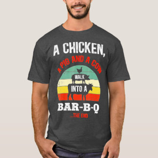 Ein Hähnchen, ein Schwein und eine Kuh wandern zu  T-Shirt