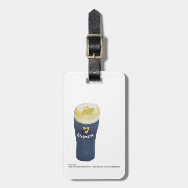 Ein halbes Liter von Guinneß Gepäckanhänger (Vorderseite vertikal)