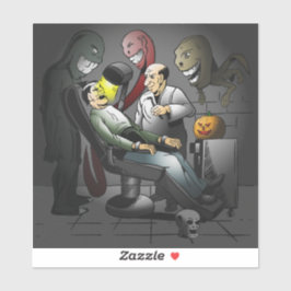 Ein Halloween-Abend am Zahnarztsticker Aufkleber