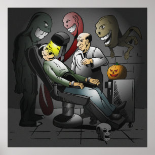 Ein Halloween-Abend beim Zahnarzt Poster