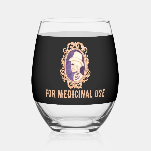Ein Halloween-Portrait: Stemless Wine Glass Weinglas Ohne Stiel (Vorderseite)