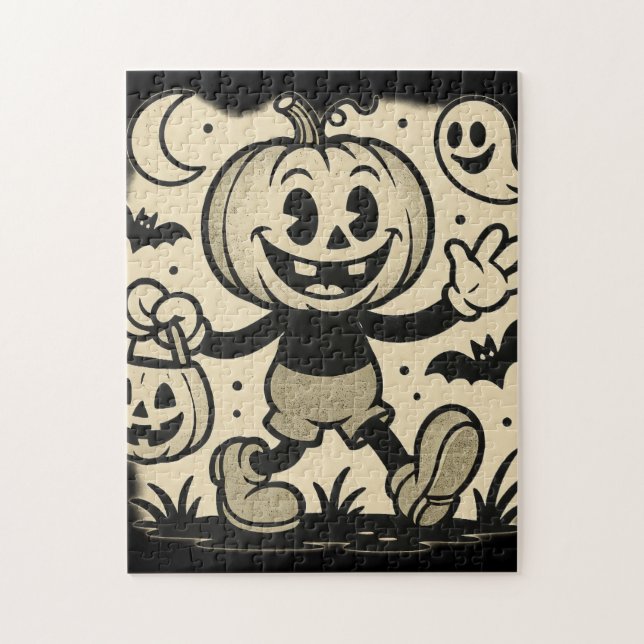 Ein Halloween-Puzzle mit retro Comic-Book-Atmosphä (Vertikal)