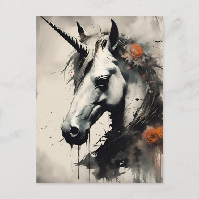 Ein Halloween Unicorn Postkarte (Vorderseite)