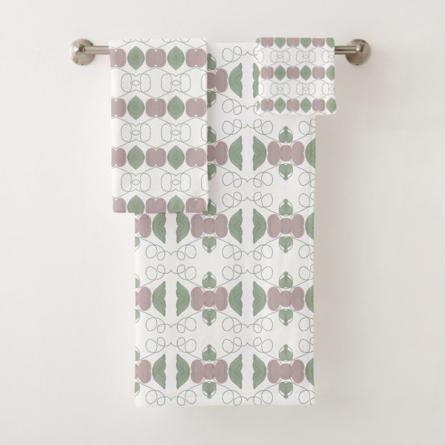 Ein HandtuchSet in verblasster Rose, blau und blau Badhandtuch Set (Insitu)
