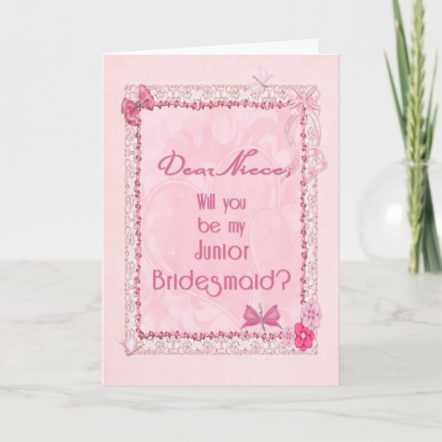 Ein handwerklicher Look Junior Bridesmaid Einladun Einladung (Vorderseite)