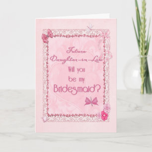 Ein handwerkliches Aussehen Bridesmaid-Einladung Dankeskarte