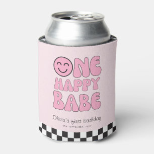 Ein Happy Babe Happy Face Pink Dosenkühler