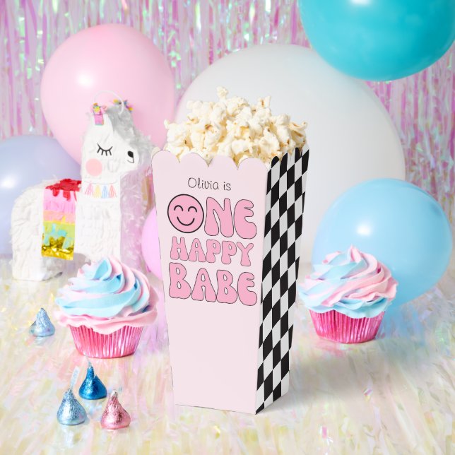 Ein Happy Babe Happy Face Pink Geschenkschachtel (Party)