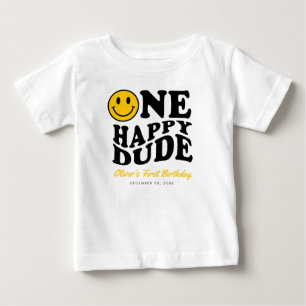 Ein Happy Typ Custom Lmile Face Boy 1. Geburtstag Baby T-shirt