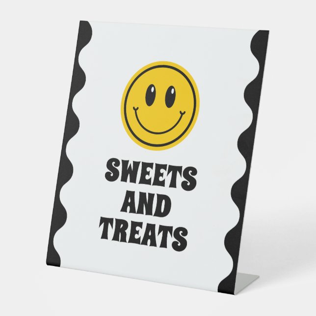 Ein Happy Typ Süßigkeiten und Leckereien Tafelzeic Sockelschild (Vorderseite)