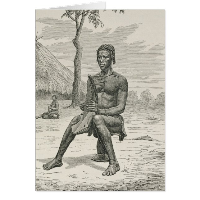 Ein Harfenspieler der Azandeh oder Nyam-Nyams (Vorne)