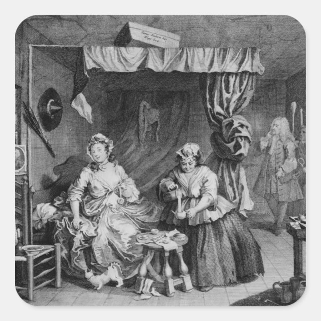 Ein Harlot-Fortschritt Quadratischer Aufkleber (Vorderseite)