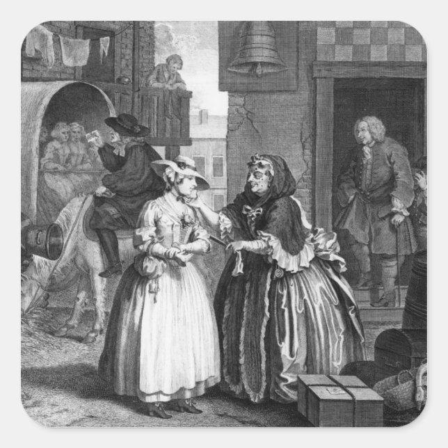 Ein Harlot-Fortschritt Quadratischer Aufkleber (Vorderseite)