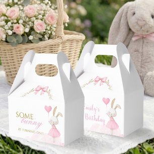 Ein Häschen ist Eins Rosa Schleife Kokette Danke Geschenkschachtel