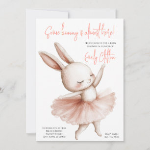Ein Häschen ist fast da - Ballerina-Baby-Party Einladung