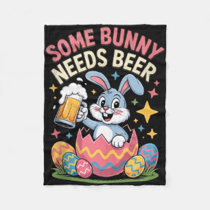 Ein Hase braucht Bier lustige Ostern-Party-Tanktop Fleecedecke