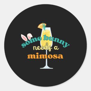 Ein Hase braucht eine Mimosa Lustige Männer Frauen Runder Aufkleber