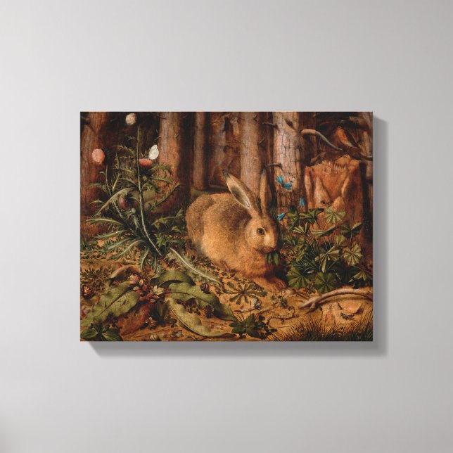 Ein Hase im Wald - Hoffman - Vintage Kunst Leinwanddruck (Vorderseite)