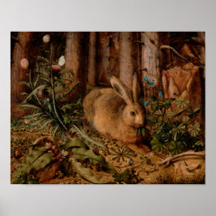 Ein Hase im Wald von Hans Hoffmann - Vintage Poster