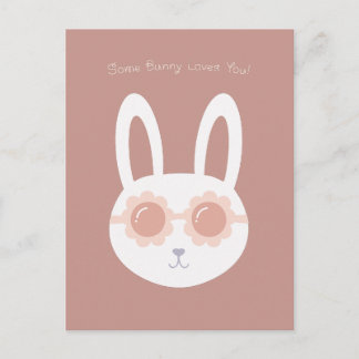 Ein Hase liebt dich Braun Postkarte