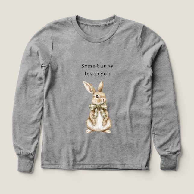 Ein Hase liebt dich grüner Schleifen-Ostern (Design Vorderseite)