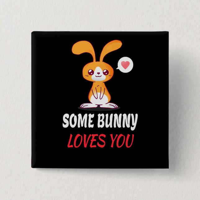 Ein Hase liebt dich in Partnerschaft Button (Vorderseite)