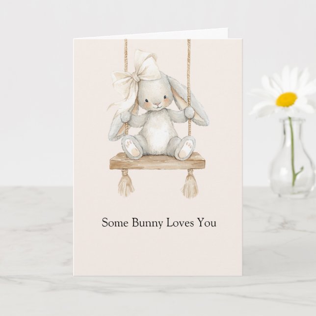Ein Hase liebt dich Swing  Karte (Kleine Pflanze)