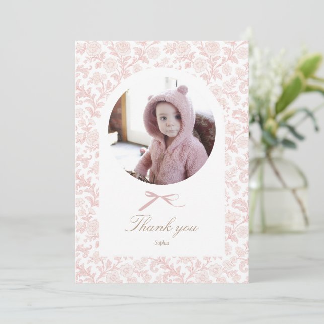 Ein Hasen-Geburtstagsfoto Dankeskarte (Stehend Vorderseite)