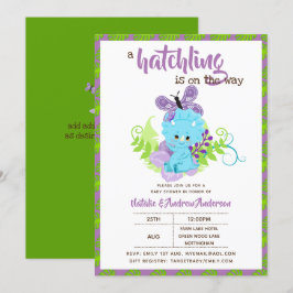 Ein Hatchling ist unterwegs mit Dinosaurier Babydu Einladung