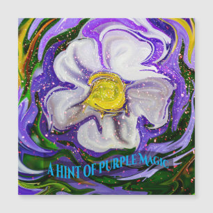 Ein Hauch von lila Magie - Blume Power Magnetkarte
