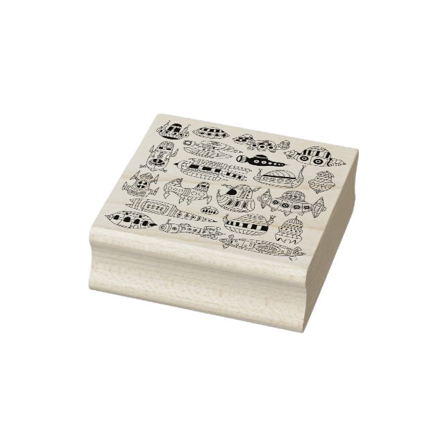 Ein Haufen Alien Spacecraft Gummistempel (Stempel)