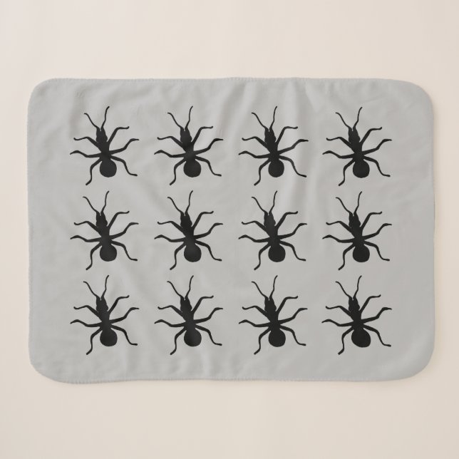 Ein Haufen graubrauner schwarzer Ameisen auf Grau Sherpadecke (Vorderseite (Horizontal))