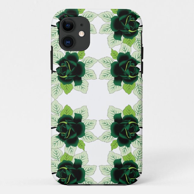 ein Haufen grüner Blume auf weißem Hintergrund Case-Mate iPhone Hülle (Rückseite)