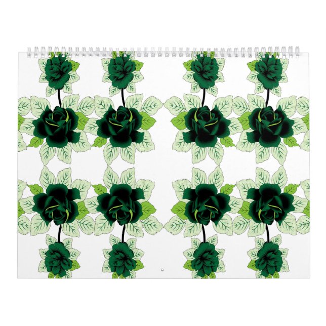 ein Haufen grüner Blume auf weißem Hintergrund Kalender (Titelbild)