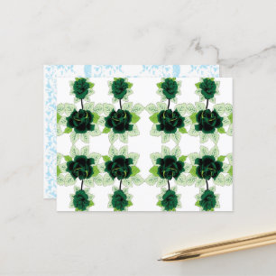ein Haufen grüner Blume auf weißem Hintergrund Postkarte
