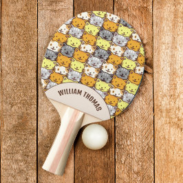 Ein Haufen Katzen Muster Personalisiert Tischtennis Schläger